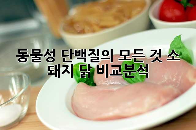 동물성 단백질의 모든 것: 소, 돼지, 닭 비교분석
