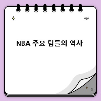NBA 주요 팀들의 역사
