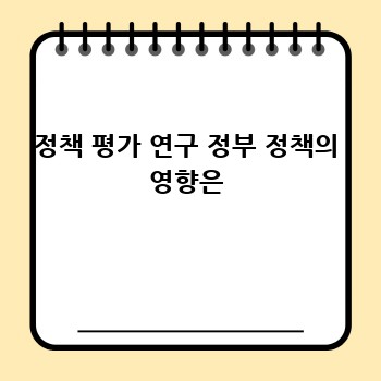 정책 평가 연구 정부 정책의 영향은