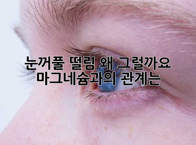 눈꺼풀 떨림, 왜 그럴까요? 마그네슘과의 관계는?
