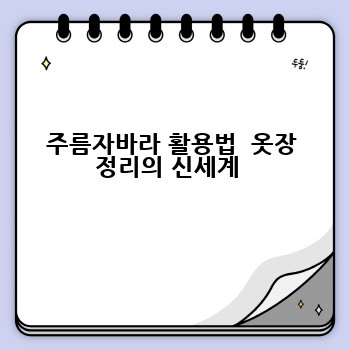 주름자바라 활용법  옷장 정리의 신세계 
