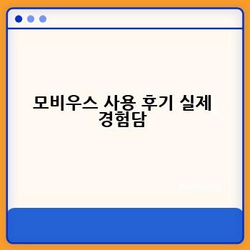 모비우스 사용 후기 실제 경험담