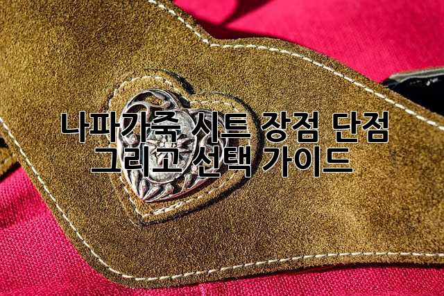 나파가죽 시트: 장점, 단점, 그리고 선택 가이드